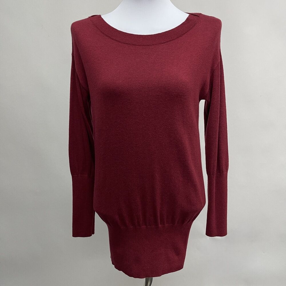 White House Black‎ Market WHBM Women's Sweater Small Maroon Burgundy Red